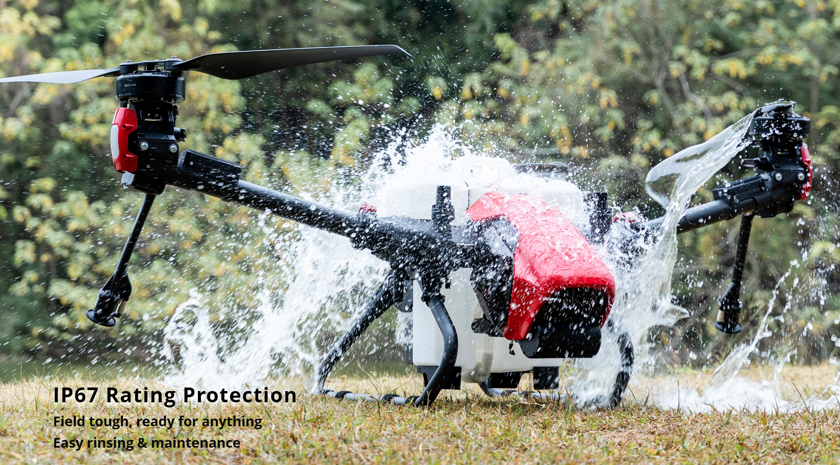 XAG V40 15L Agricultural Drone, IP67 Rating Protection Field tough, ready for anything Easy rinsing &