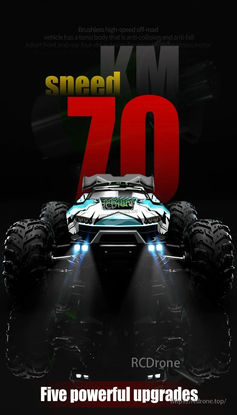 XDKJ 15/01/02 PRO 4WD Buggy, High-speed 4WD buggy with brushless motor, anti-collision feature, and five upgrades, reaching 70 km/h.