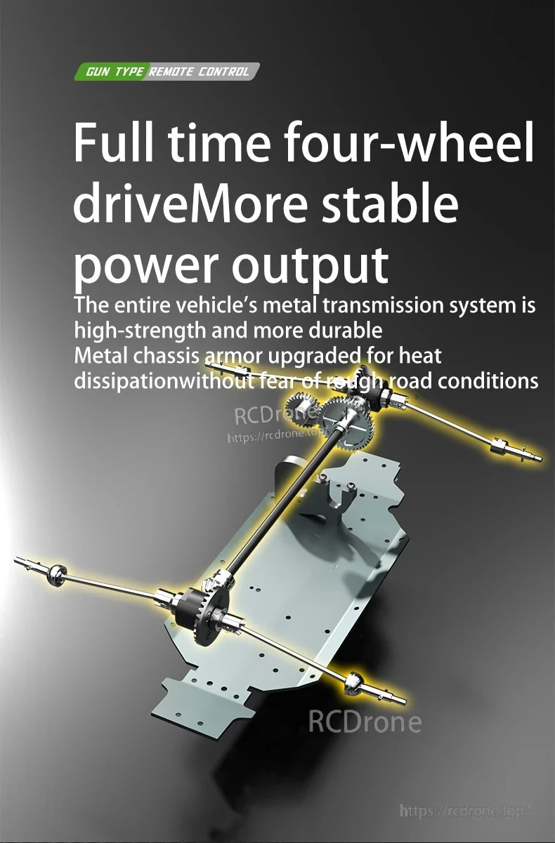 XDKJ 15/01/02 PRO 4WD Buggy, Full-time 4WD with stable power, high-strength metal transmission, and upgraded chassis for better heat dissipation and durability.