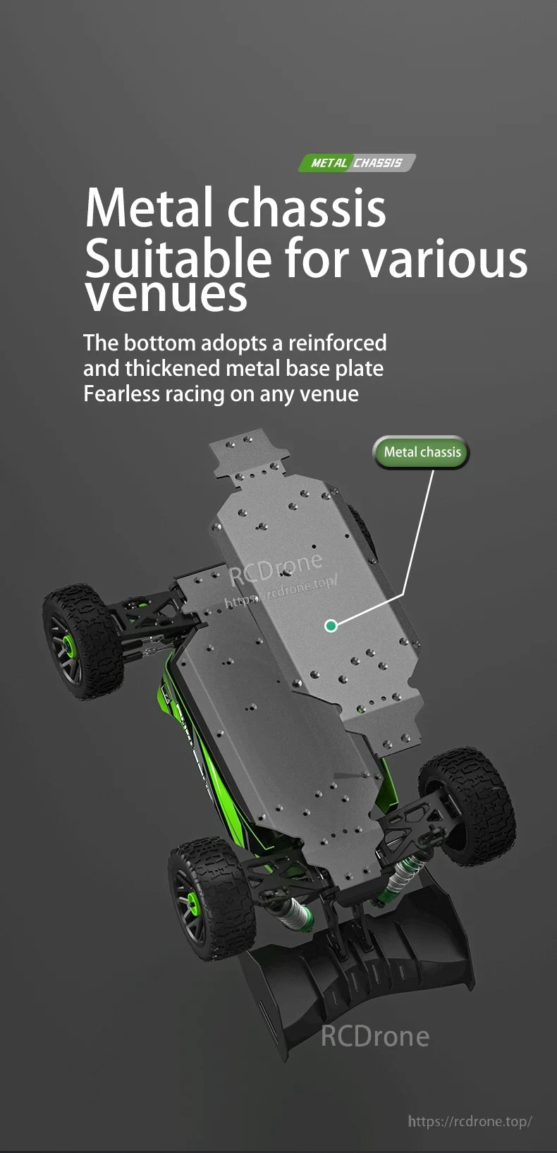 XDKJ 15/01/02 PRO 4WD Buggy, Chassis, base plate, versatile venues, fearless racing.