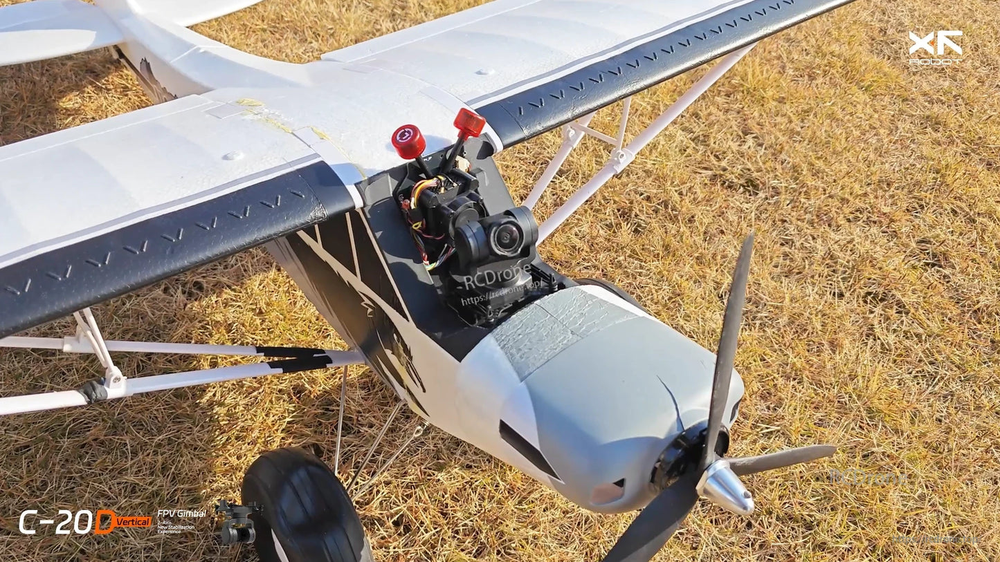 XF C-20D Vertical 2-Axis Gimbal, XF C-20D vertical FPV gimbal supports DJI O4/O3, Walksnail systems, 7.4–26.4V, and headtracker compatibility.