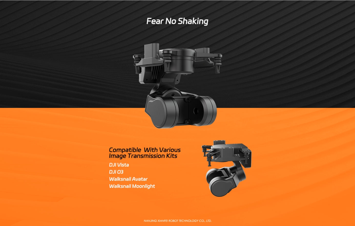 XF C-20T 3-Axis FPV Gimbal, Stabilize your footage with our XF-C20T 3-axis FPV gimbal compatible with DJI Vista and Walksnail Avatar.