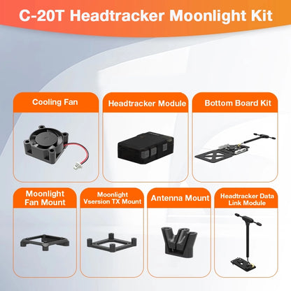 XF C-20T 3 Axis FPV Gimbal HeadTracker includes various accessories