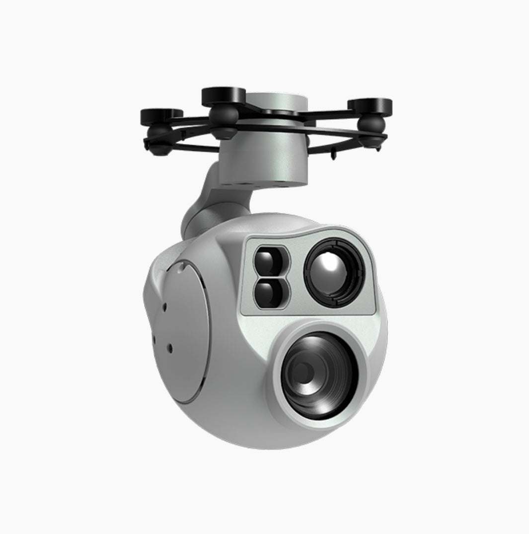 XF D-125AI Multi-Sensor Drone Pod - 30x Optical 4x Digital Zoom EO, 25mm 640 IR Thermal, 2KM LRF AI Tracking 3-Axis Gimbal Camera