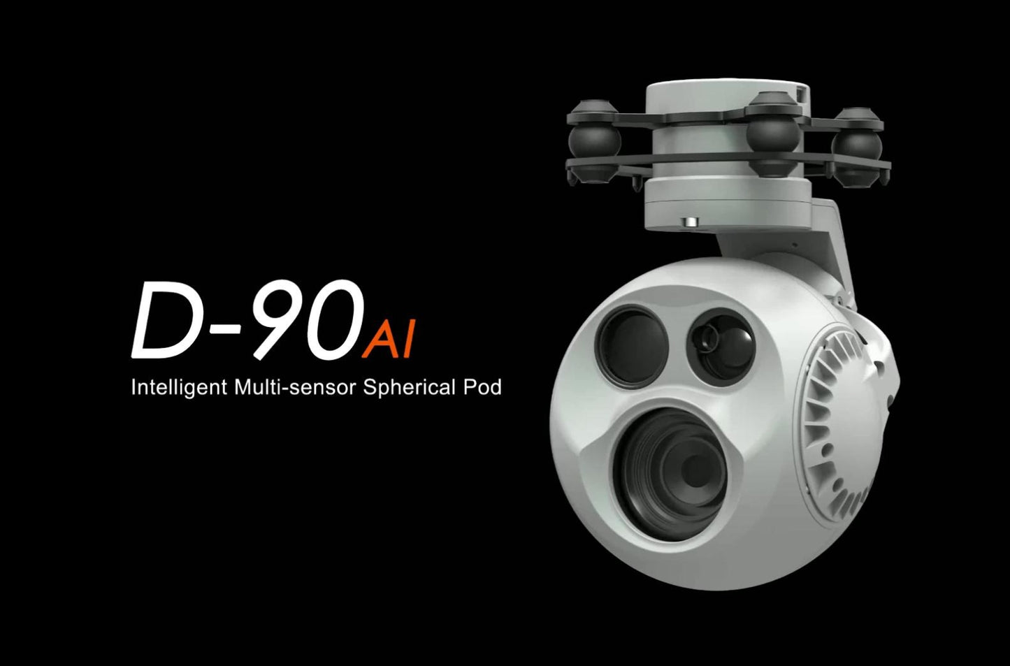 XF D-90AI Triple-Sensor Drone Pod - 3-Axis Gimbal 10x Optical Zoom EO Camera, 18mm 640 IR Thermal Imaging, 1200M Laser Range Finder