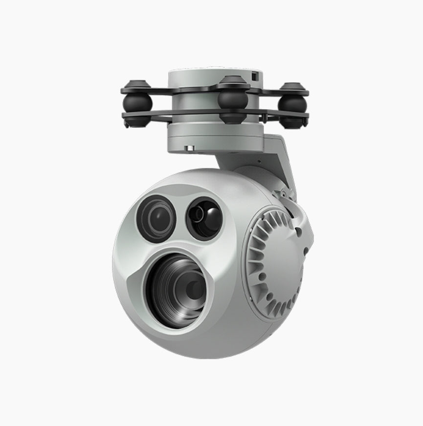 XF D-90DE Triple Drone Pod - 3-Axis Gimbal 10x Optical 3x Digital Zoom EO, Wide Camera, 1.2KM LRF