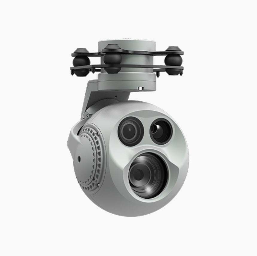 XF D-90DE Triple Drone Pod - 3-Axis Gimbal 10x Optical 3x Digital Zoom EO, Wide Camera, 1.2KM LRF