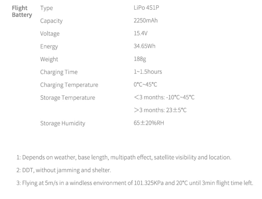 The XF S-3Pro Light Show Drone features LiPo batteries with 2250mAh capacity, weighing 188g, and operating within 0°C to 45°C temperature range.