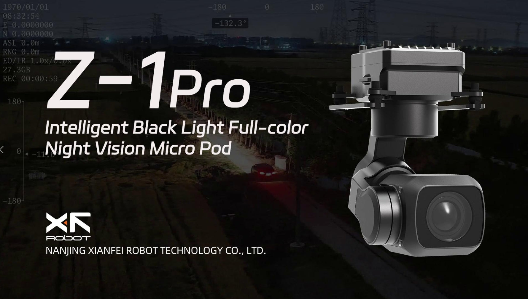 XF Z-1Pro Micro Pod, Date and time: 1970/01/01 18:00. Description of device: Intelligent Black Light with full-color night vision.