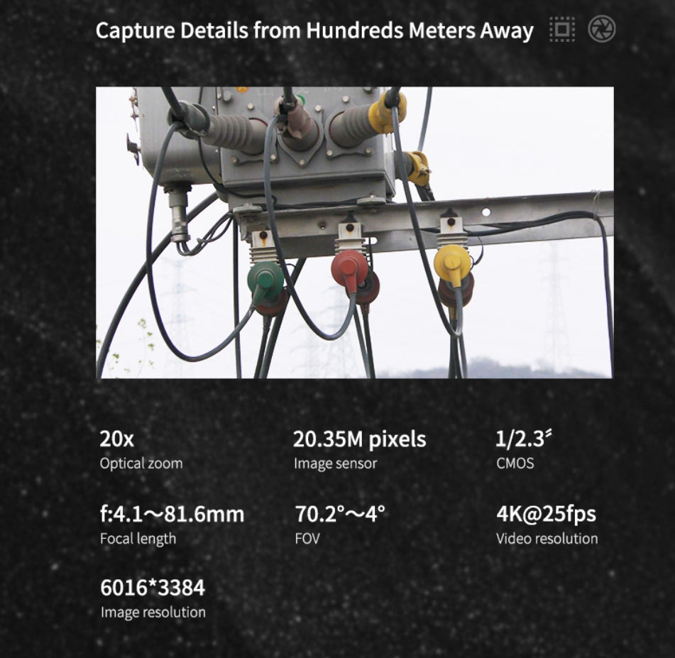 XF Z-6C High Rate Zoom Drone Pod - 3-Axis Gimbal, Capture details from hundreds meters away with high-quality images and videos.