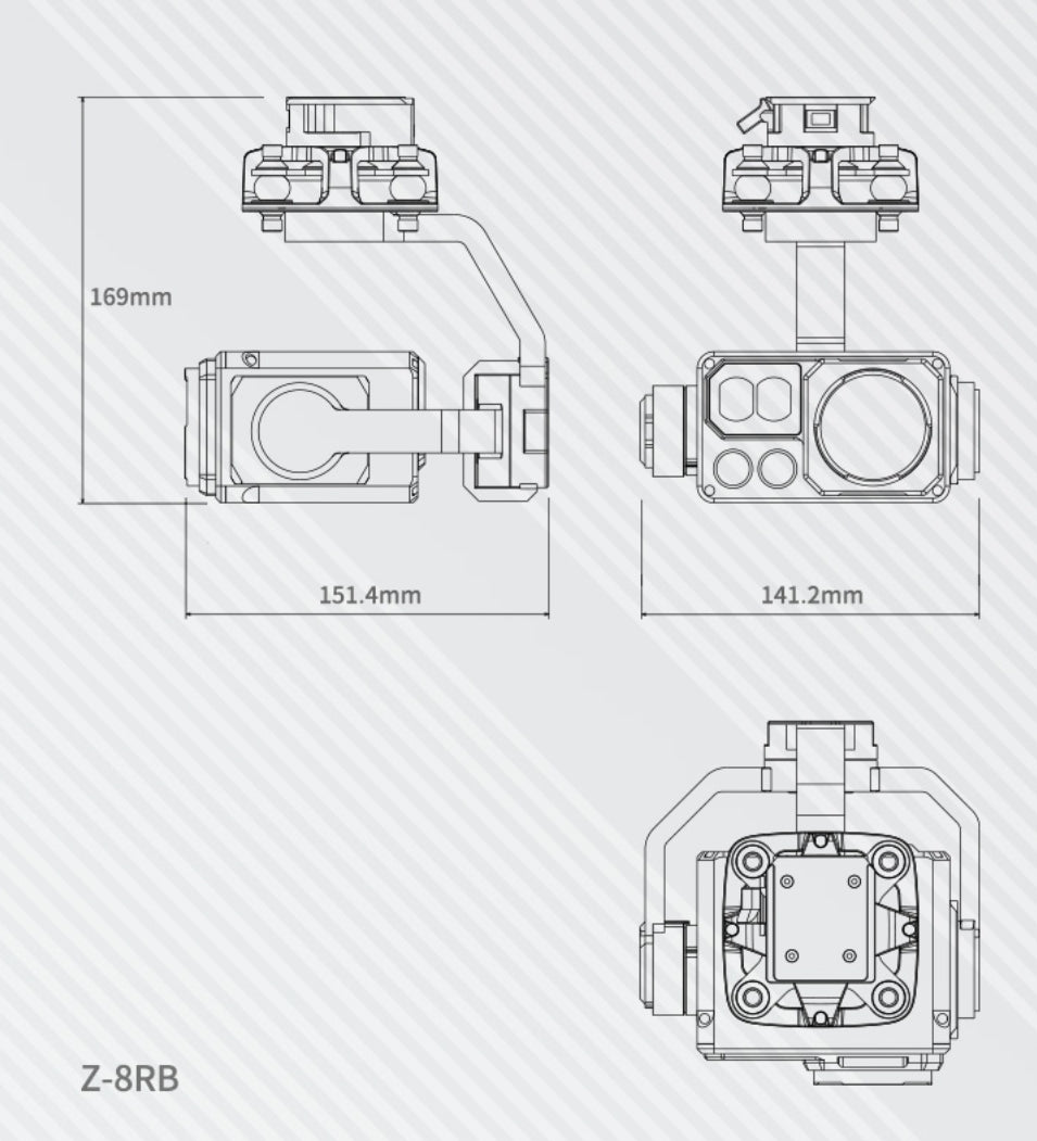 XF Z-8RB Night Vision Ranging Pod - 3-Axis Gimbal, Captures detailed images from far away with high-accuracy gimbal, 360x hybrid zoom camera, and long-wave thermal camera.