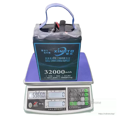 XINGTO 14S 32000mAh 10C 51.8V solid-state battery delivers 300Wh/kg energy density, weighs 5960g, and provides reliable, lightweight, long-lasting power in a compact design for demanding applications.