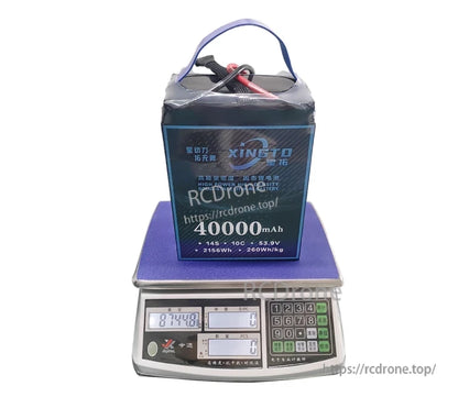 XINGTO 14S 40000mAh 53.9V 10C solid-state UAV battery offers high power, 2156Wh capacity, and 260Wh/kg energy density for drones.