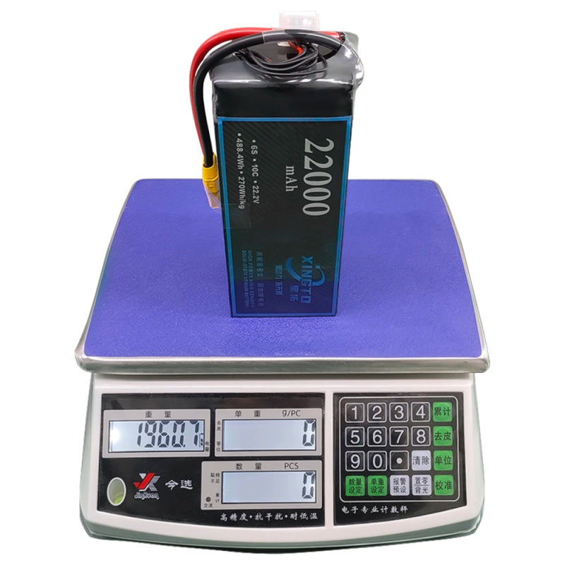 XINGTO 22.2V 6S 22000mah 10C Lipo Battery - High Density Semi Solid-State Lithium Battery for UAV Drone