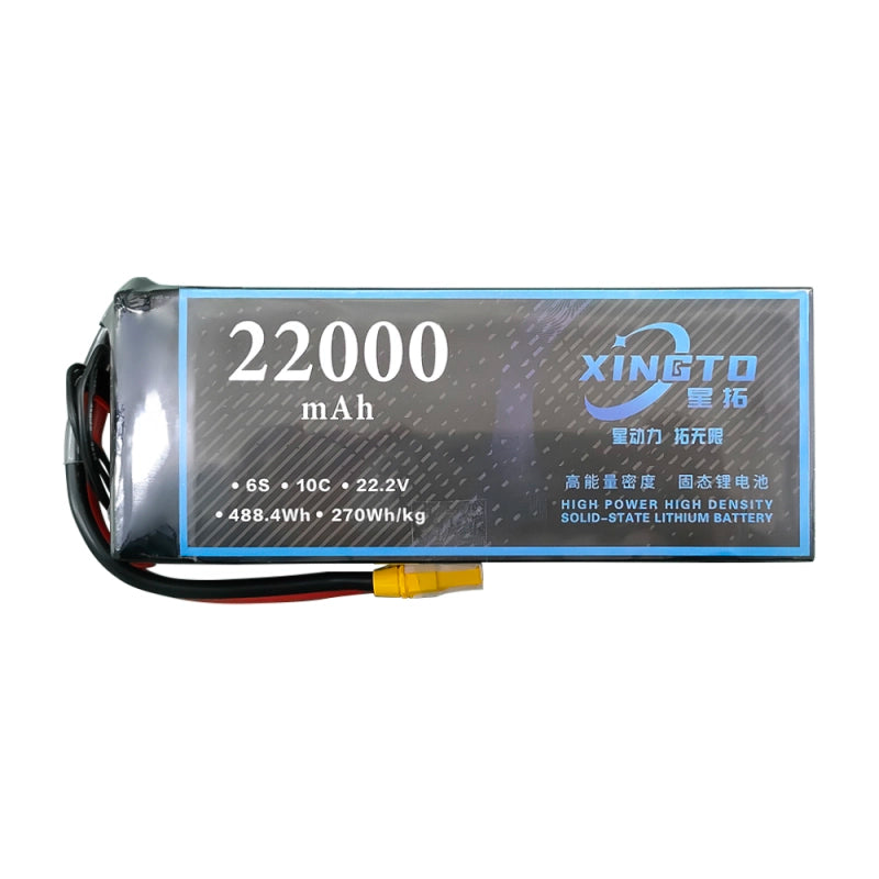 XINGTO 22.2V 6S 22000mah 10C Lipo Battery, High-performance lithium-ion battery with 22.2V voltage and 6S cells, offering high power and density for demanding applications.