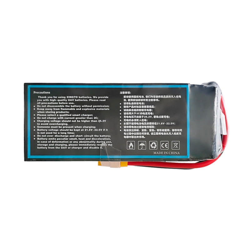 XINGTO 22.2V 6S 24000mah 10C Lipo Battery, Lithium battery for UAV drones, high density and semi-solid-state design, 22.2V, 6S, 24000mAh capacity with 10C discharge rate.