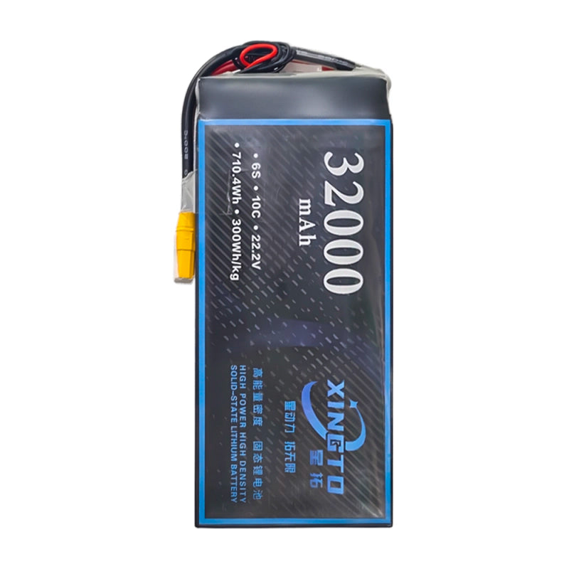 XINGTO 22.2V 6S 32000mah 10C Lipo Battery, The XINGTO 22.2V 6S 32000mAh Lipo Battery is a high-density, semi solid-state lithium battery for UAV applications.