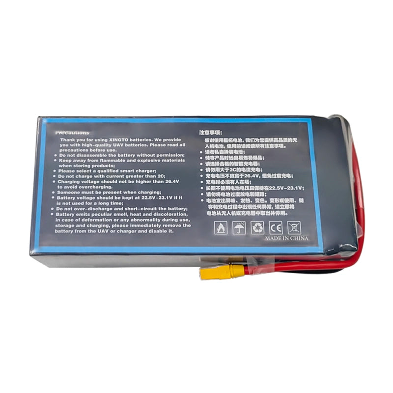 XINGTO 23.1V 6S HV 34000mAh Lipo Battery, Charge lithium-ion battery carefully, keep DC voltage below 22.4V-22.1V, monitor voltage, and follow specifications