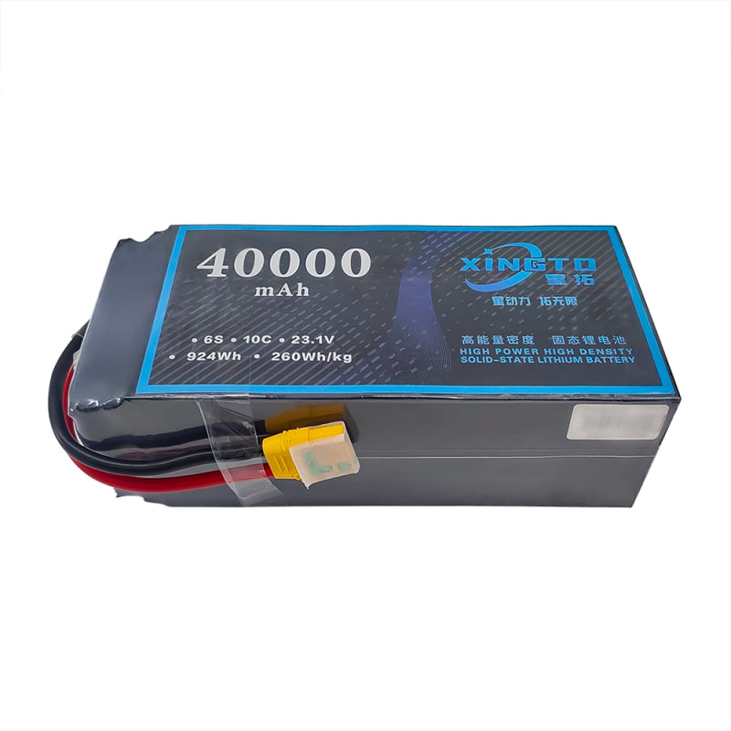 XINGTO 23.1V 6S HV 40000mAh Lipo Battery, A high-density semi-solid-state lithium battery for UAV drones, featuring 23.1V and 6S HV 40,000mAh capacity.