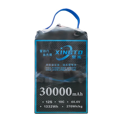 XINGTO 44.4V 12S 30000mah 10C Lipo Battery, High-density semi-solid-state lithium battery for UAV drones with 44.4V, 12S, and 30,000mAh capacity.