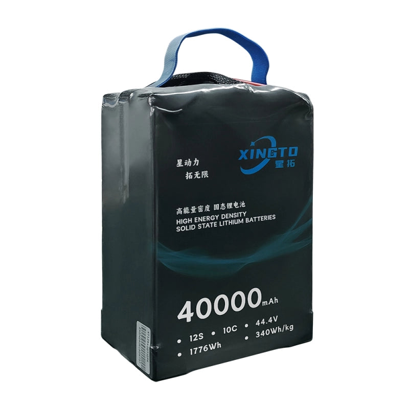 XINGTO 44.4V 12S 40000mAh 10C Drone Battery, The XINGTO drone battery has high-density lithium batteries with 40,000mAh capacity and 44.4V voltage.