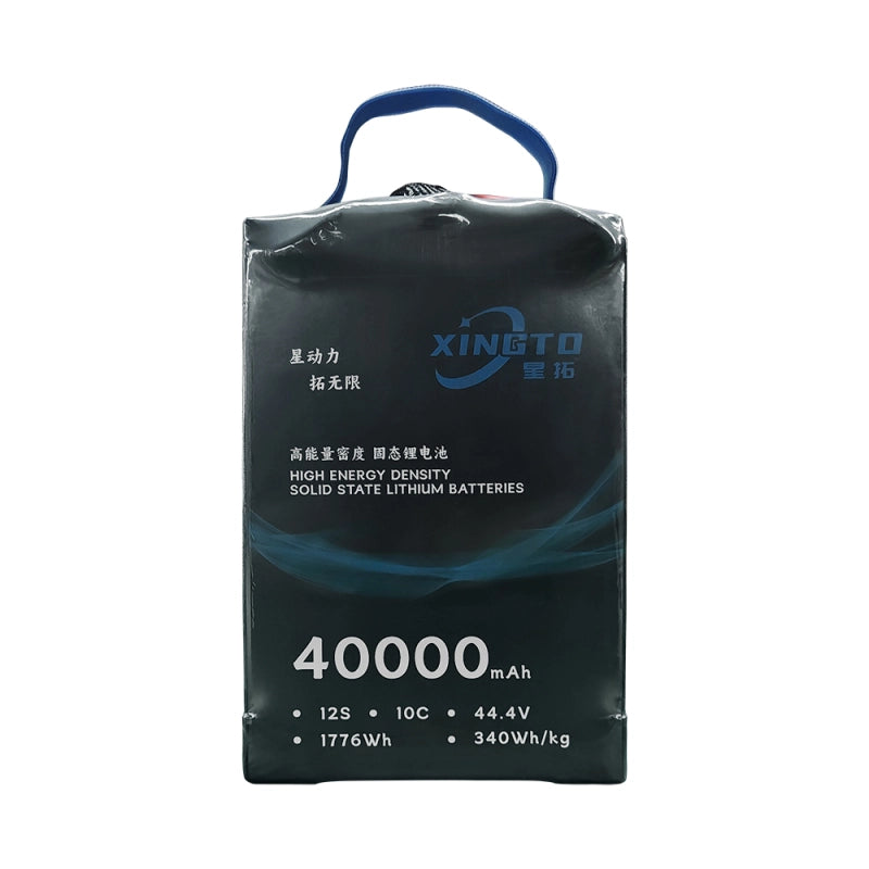 XINGTO 44.4V 12S 40000mAh 10C Drone Battery, High-energy-density solid-state lithium battery for drones, offering high capacity and power.