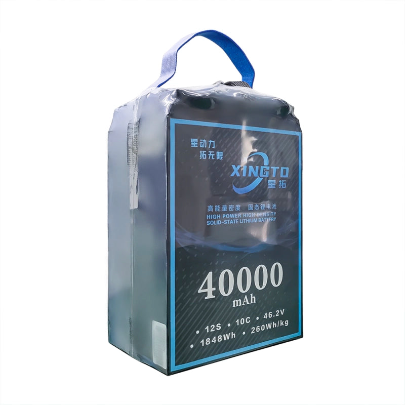 XINGTO 46.2V 12S HV 40000mAh 10C Lipo Battery, XINGTO presents a high-density 46.2V 12S HV lithium-ion battery designed for drones with semi-solid state technology.