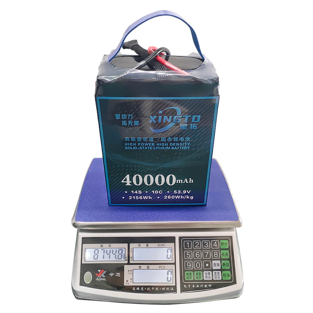 XINGTO 53.9V 14S HV LiPo Battery, A high-power lithium battery with a capacity of 4000mAh and voltage of 53.9V.