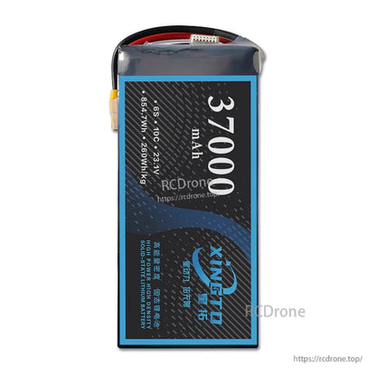 XINGTO 6S 31Ah / 34Ah / 37Ah / 40Ah 10C 260Wh/kg High-Density Solid-State Lithium Battery for Heavy-Lift UAV Drone