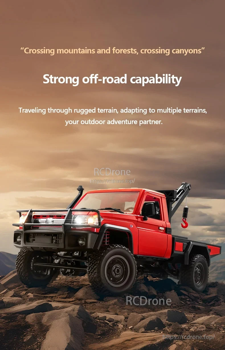 XKS MN82T 1:12 RC Crane, Strong off-road RC crane, ideal for rugged terrain adventures.