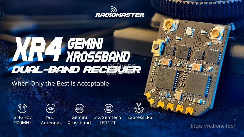 XR4 Gemini Xrossband Dual-Band ExpressLRS Receiver