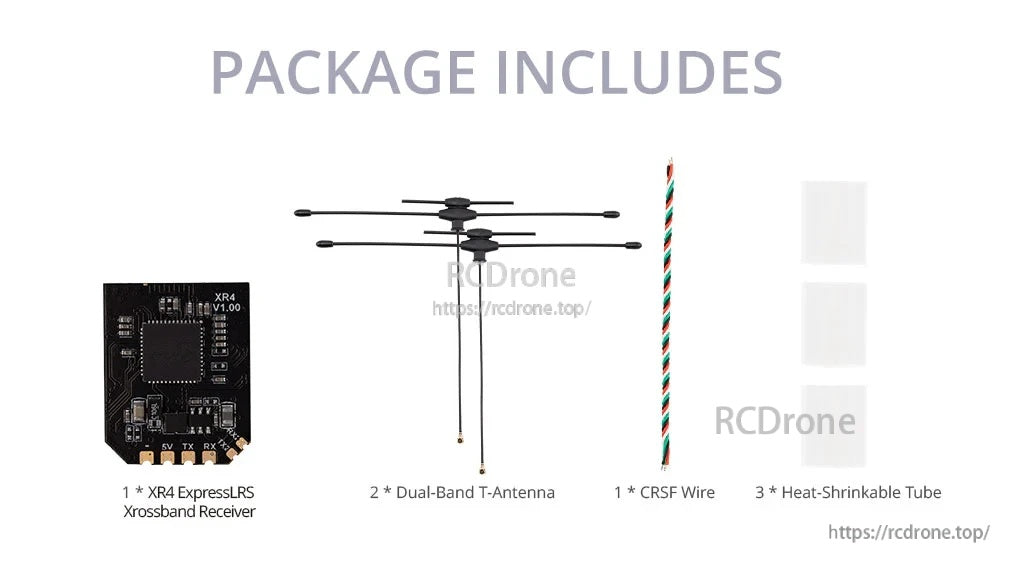 XR4 Gemini Xrossband Dual-Band ExpressLRS Receiver