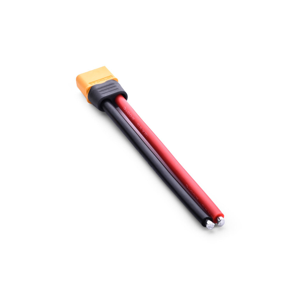 Amass XT60H-M Male Connector with 12AWG 100mm Power Cable (5PCS)