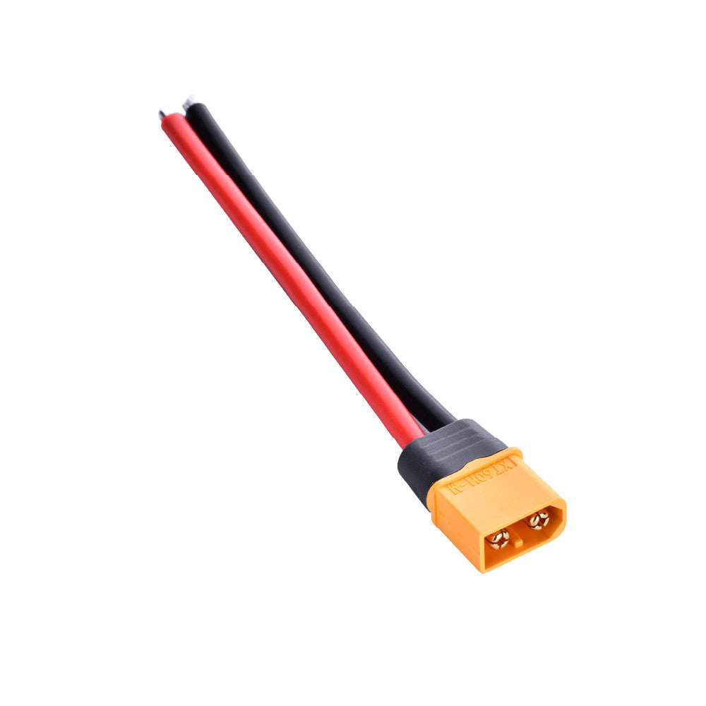 Amass XT60H-M Male Connector with 12AWG 100mm Power Cable (5PCS)