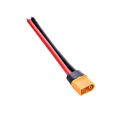 Amass XT60H-M Male Connector with 12AWG 100mm Power Cable (5PCS)