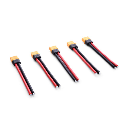 Amass XT60H-M Male Connector with 12AWG 100mm Power Cable (5PCS)