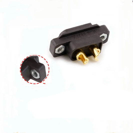 XT60EW-M XT60 Connector, XT60EW-M XT60 panel-mount connector with two gold-plated terminals and threaded mounting holes