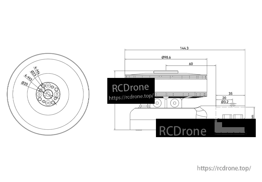 XU10-X technical drawing