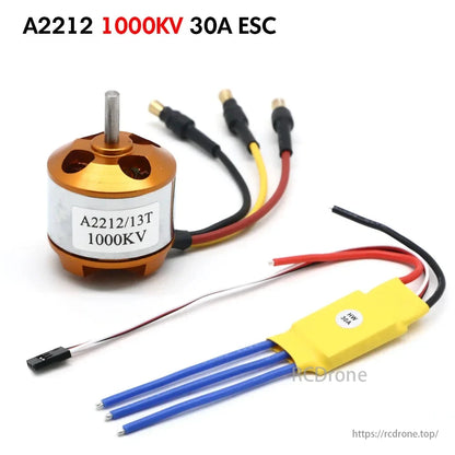 A2212 1000KV motor with 30A ESC for FPV drone aircraft.