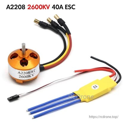 A2208 2600KV motor with 40A ESC for drones.