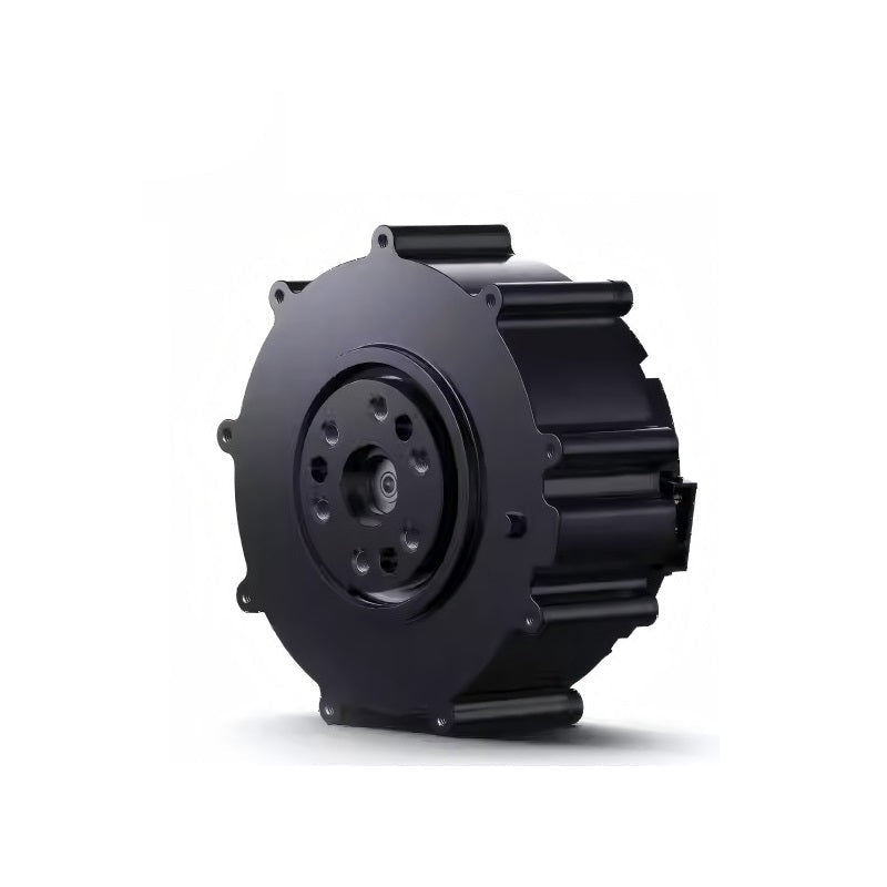 Xiaomi CyberGear micromotor servo motor, angled view showing front flange and housing