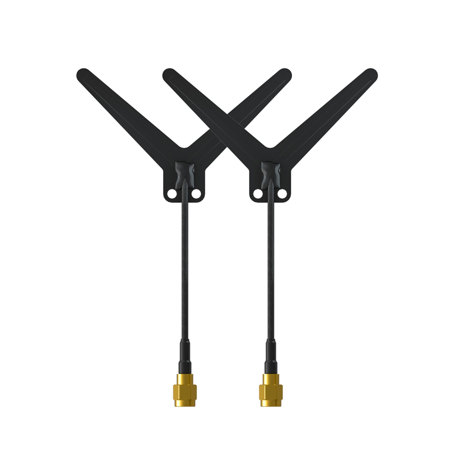 Flywoo 1.2GHz-1.3GHz SMA Dipole Antenna, Pair of Flywoo 1.2–1.3GHz SMA dipole antennas with black V-shaped elements and gold SMA connectors