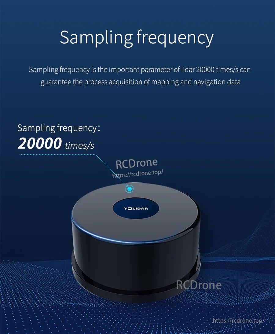 Sampling frequency callout showing 20,000 times/s for stable data collection in mapping and navigation