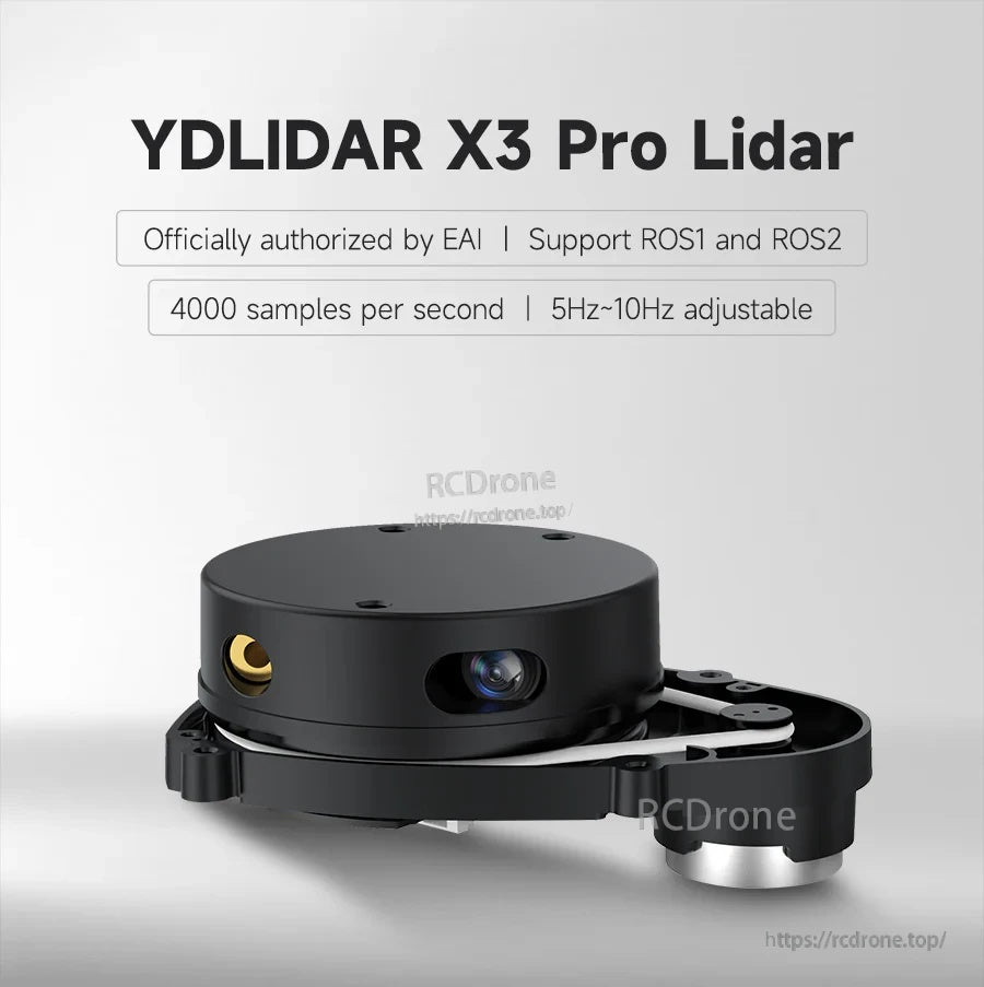 YDLIDAR X3 Pro Lidar Sensor for ROS mapping and navigation, 4000 samples/s and 5–10Hz adjustable scan