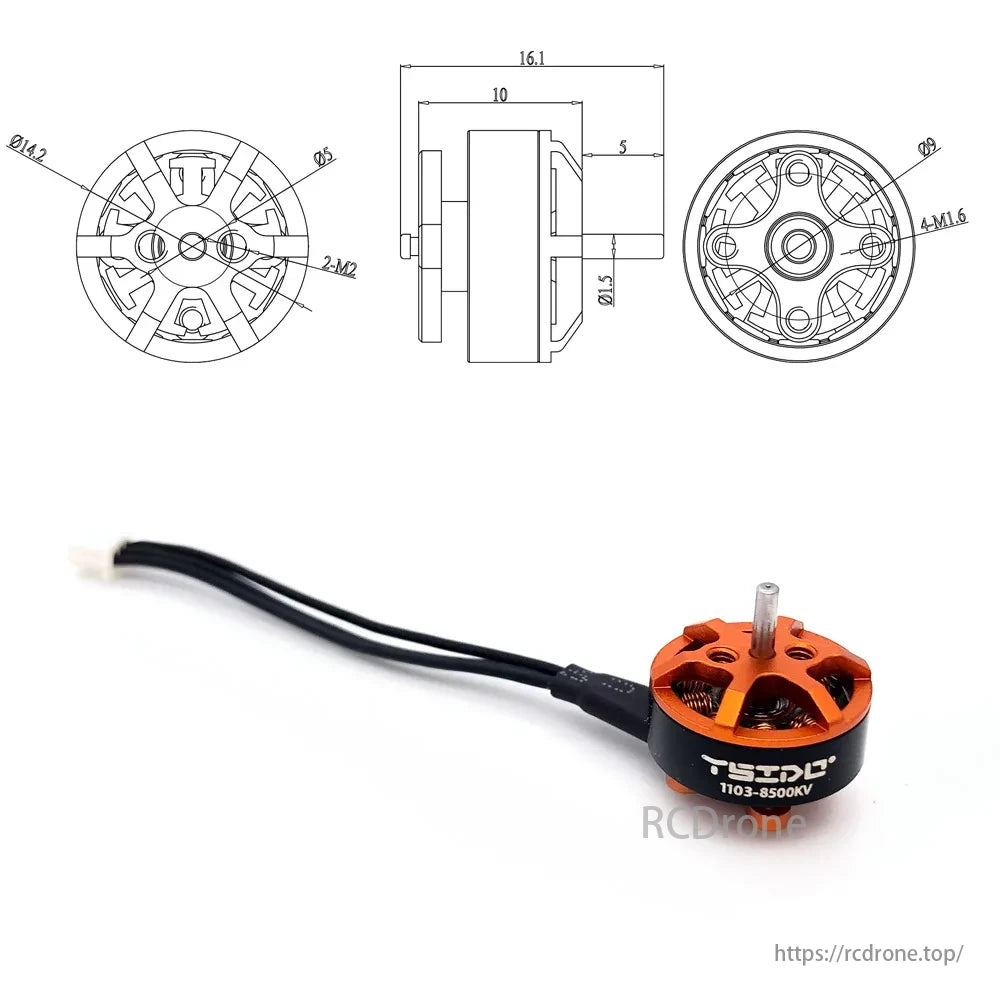 YSIDO 1103 8500KV 1–2S Brushless Motor, Motor balances thrust, stability, and responsiveness for lightweight whoop-style quads.