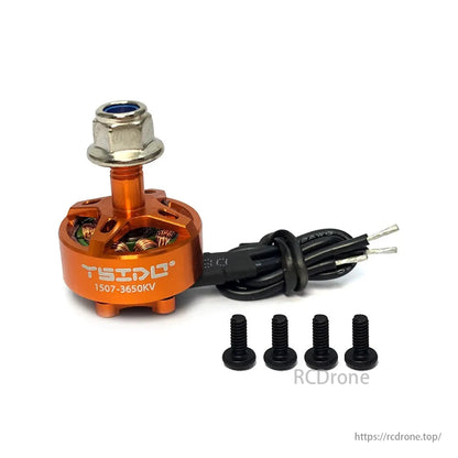 YSIDO 1507 2550KV 3650KV 3-6S Brushless Motor, YSIDO 1507 brushless motor, 3650KV, for FPV drones, supports 3-6S batteries, includes screws.