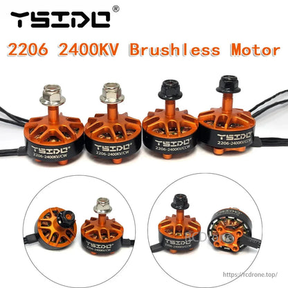 YSIDO 2206 2400KV 5 Inch Brushless Motor, YSIDO 2206 2400KV motor for FPV drones, orange/black design, 2-6S compatible, robust and efficient for freestyle flying.