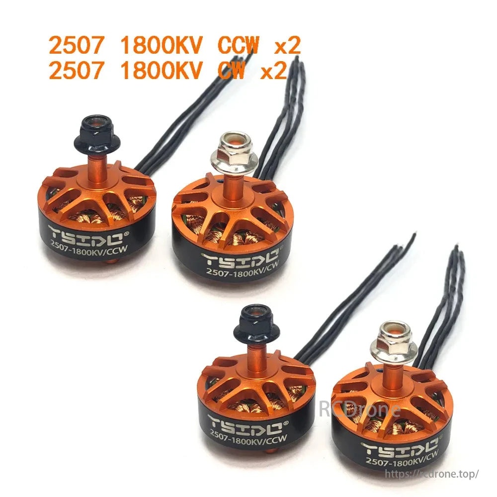 YSIDO 2507 1800KV 3–6S Brushless Motor, YSIDO 2507 1800KV brushless motors, CCW/CW, 5mm shaft, fit Tyro129/Darwin129/GEPRC, excel in 5-inch FPV racing drones.