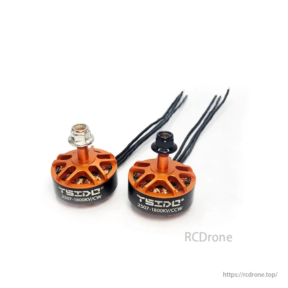 YSIDO 2507 1800KV 3–6S Brushless Motor, YSIDO 2507 1800KV brushless motors for FPV racing drones, available in CW and CCW rotations.
