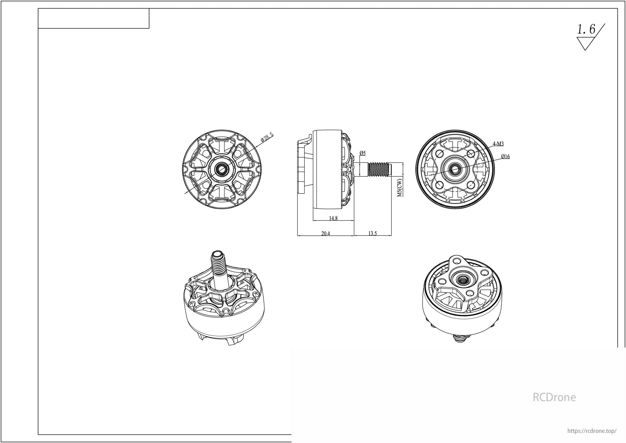 YSIDO Scud 2208 Motor, High-performance brushless motor for FPV racing and freestyle drones, with dual KV options and precision machined frame.